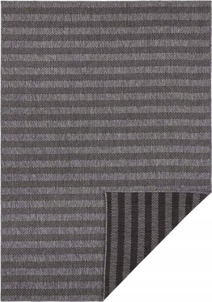 Koberec na terasu 120x170 cm, čierno grafitový, obojstranný, šnúrkový