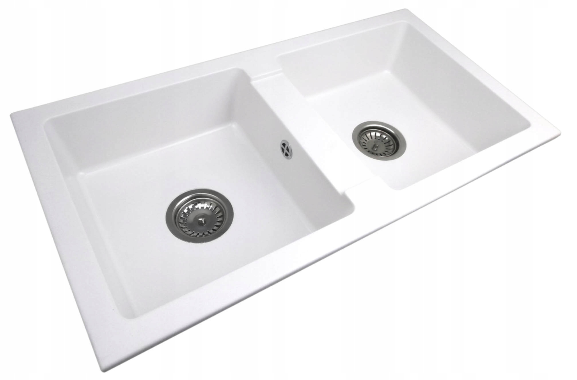 

Zlew zlewozmywak granitowy Nina Dwukomorowy biały