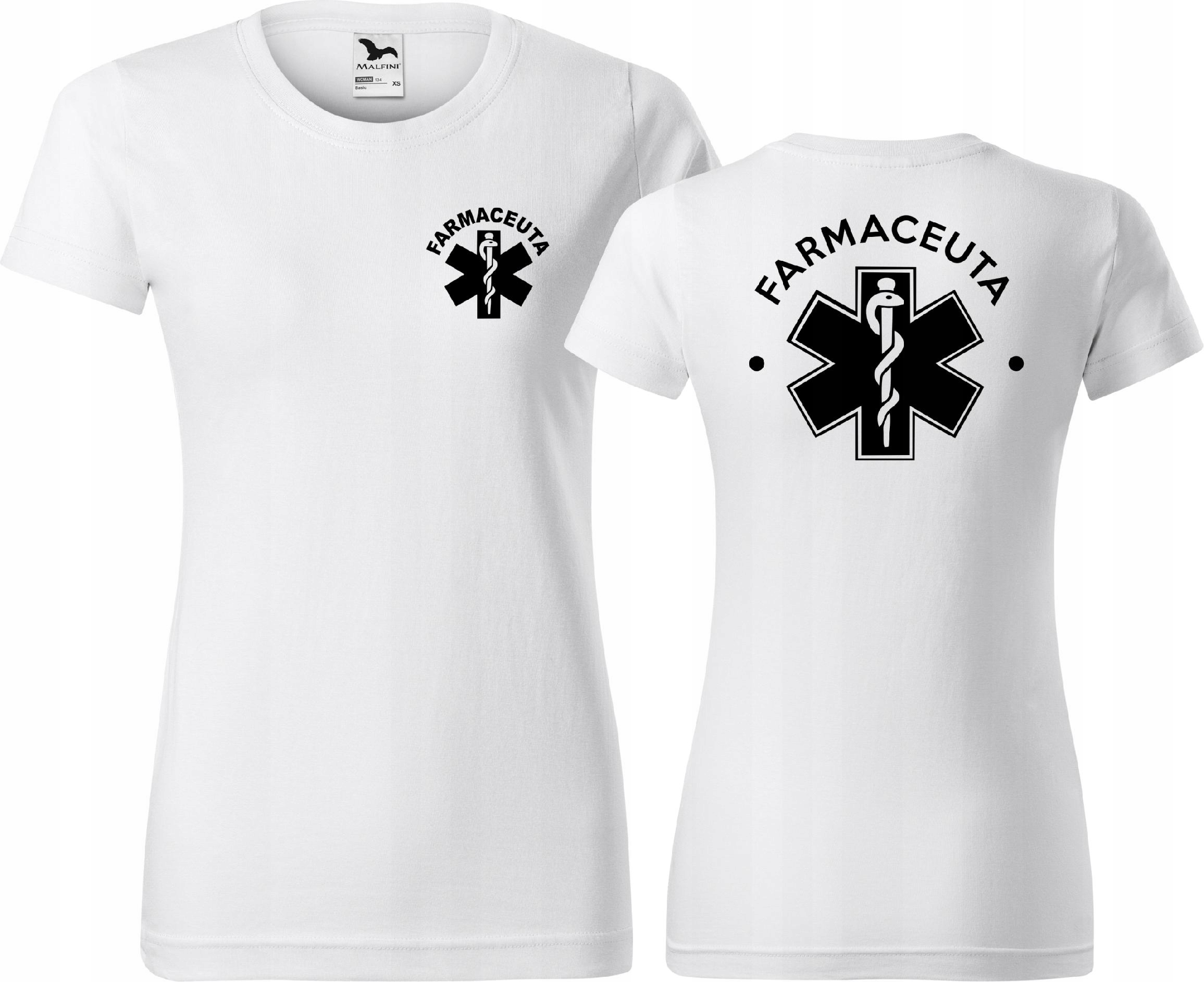 

Koszulka medyczna damska nadruk Farmaceuta r. S