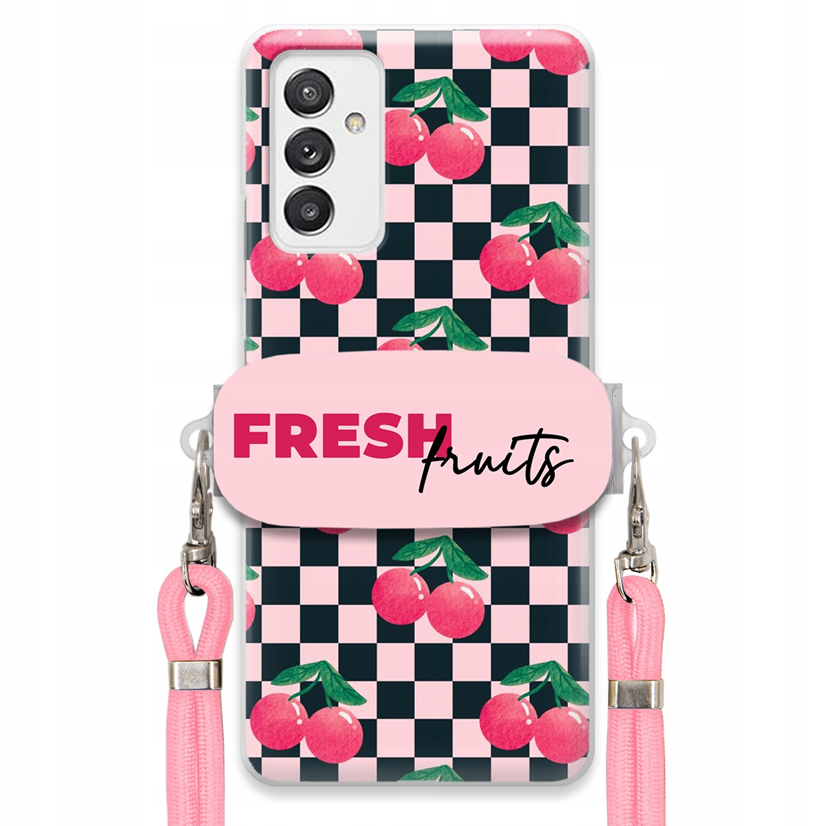 Pouzdro pro Samsung A82 5G Crossbody vodítko držák Šachovnice Fresh Fruits