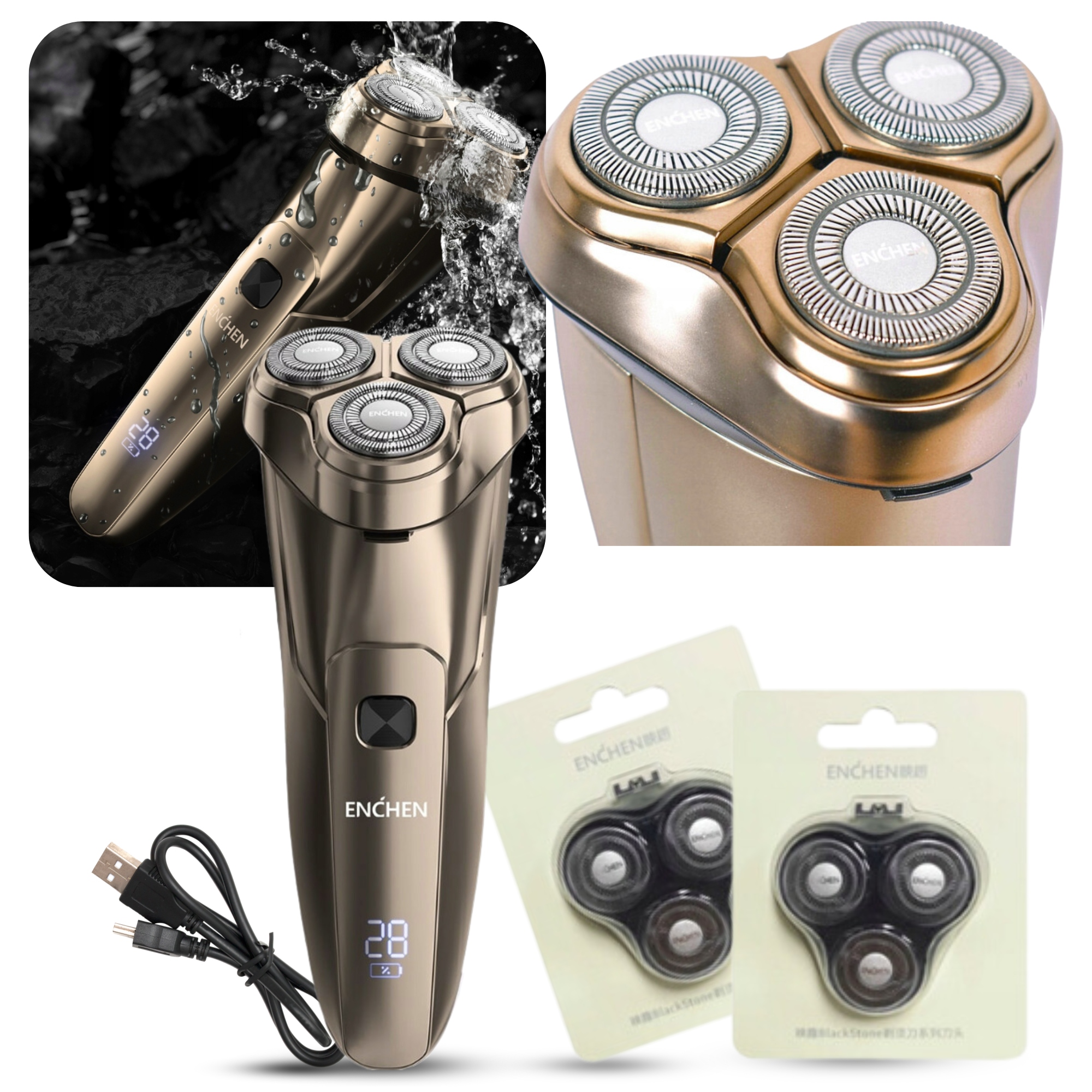Holicí Strojek pro muže Enchen Steel 3S 2x břity