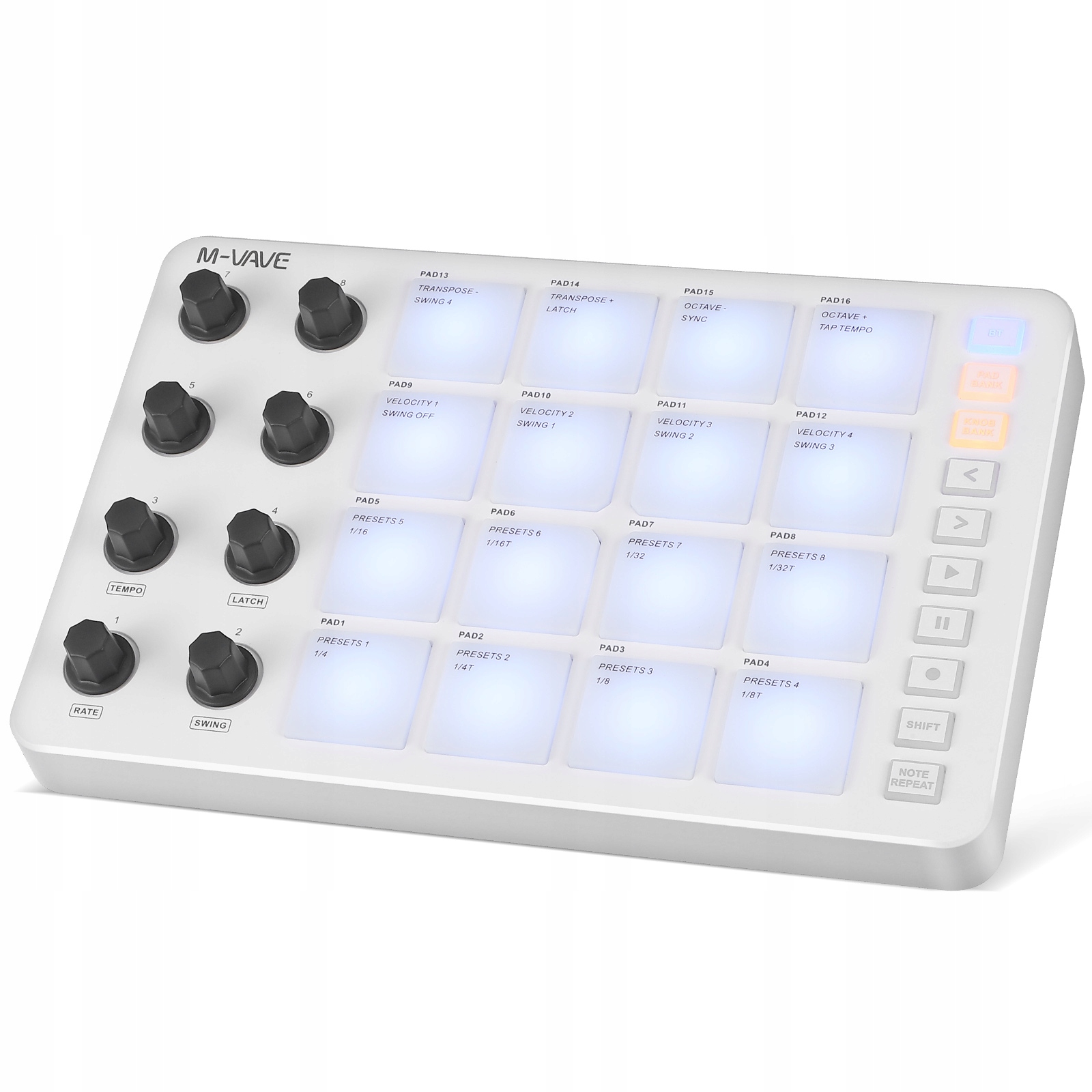 M Vave MIDI kontrolér pro tvorbu bicích sekcí