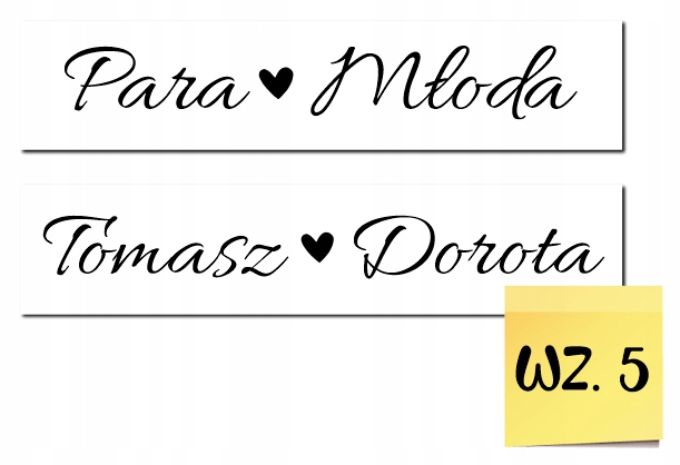 Ślubne TABLICE tablica ślubna na ślub na samochód 2szt NIEPRZEMAPALNE Wysokość produktu 0.2 cm