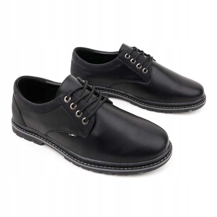 

Czarne Buty Męskie Wizytowe Półbuty Eleganckie