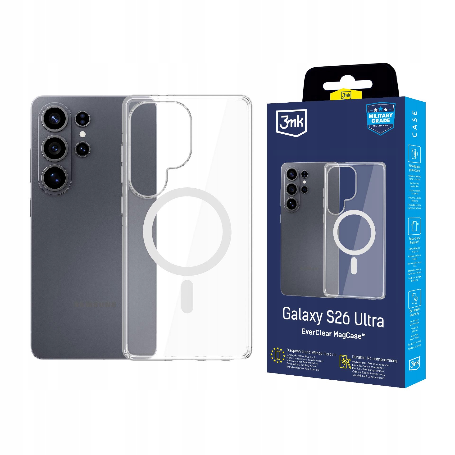 Etui ochronne z MagSafe na tył do Samsung Galaxy S26 Ultra 3mk EverClear