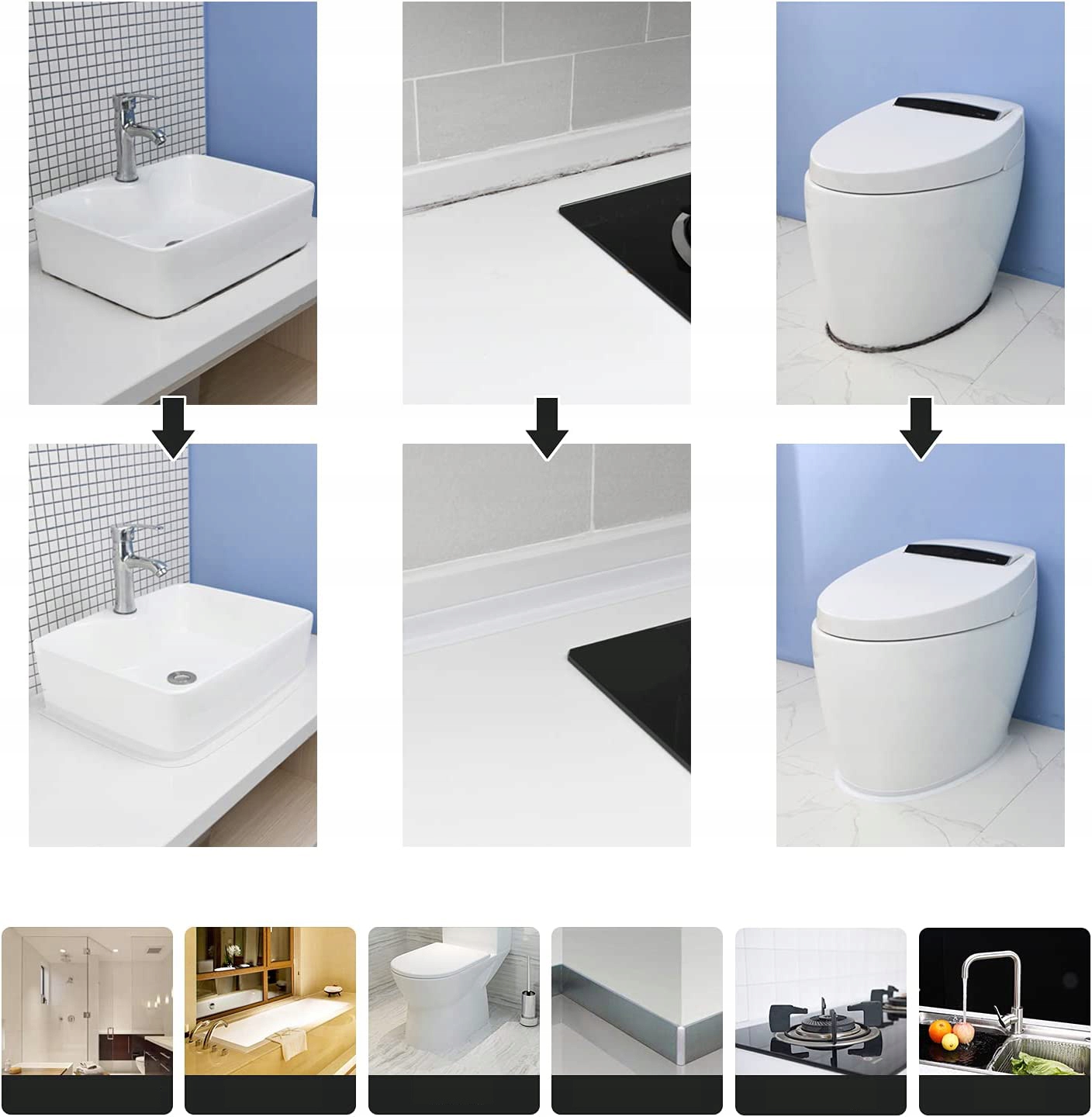 TAŚMA USZCZELNIAJĄCA, SAMOPRZYLEPNA DO DRZWI, OKIEN DOLNYCH, ANTYKOLIZYJNA Kolor biały