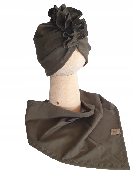 

Zestaw Czapka Turban + Chusta Khaki 48-51cm
