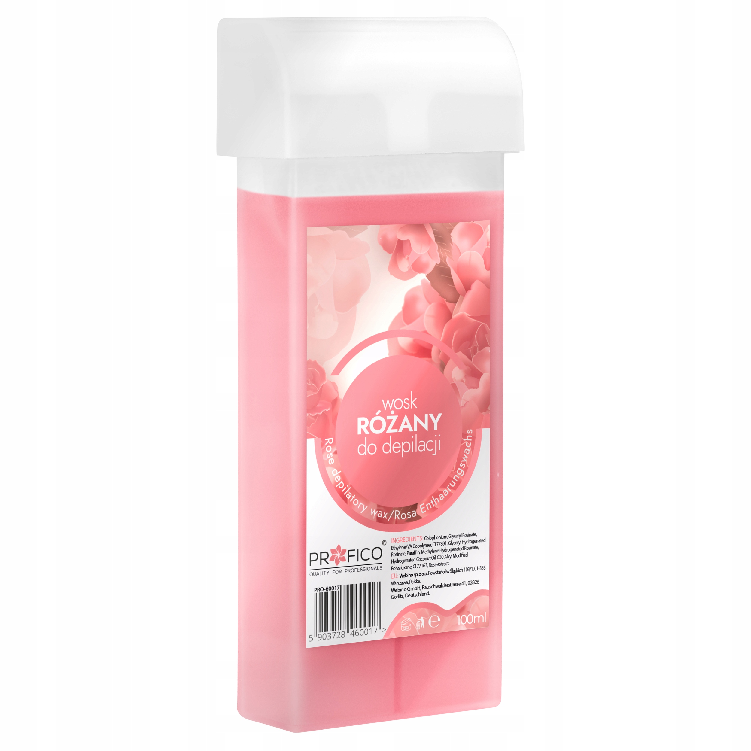 PROFICO Wosk w Rolce do Depilacji Włosów RÓŻANY Rolka Róża Rose 100ml Postać w rolce