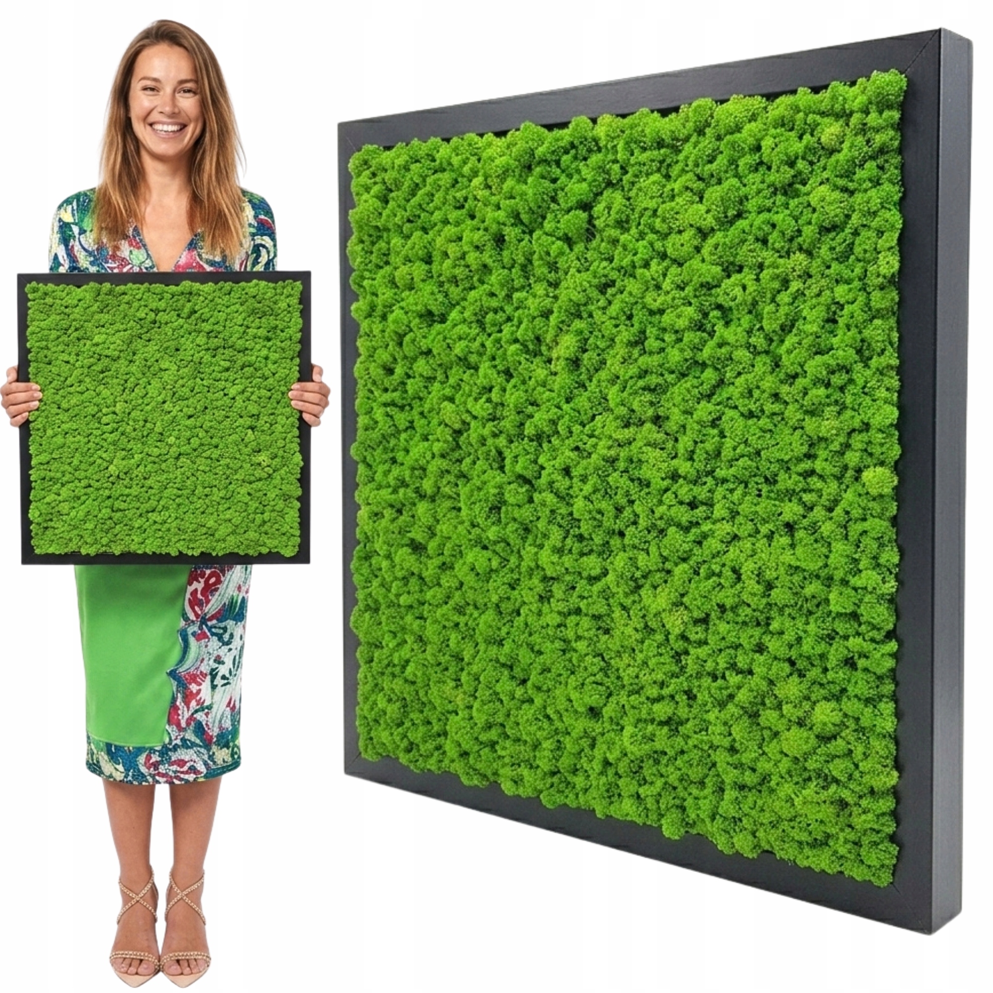 Obraz Z Mchu v drevenom ráme 50x50 cm severský lišajník Dekorácia z machu