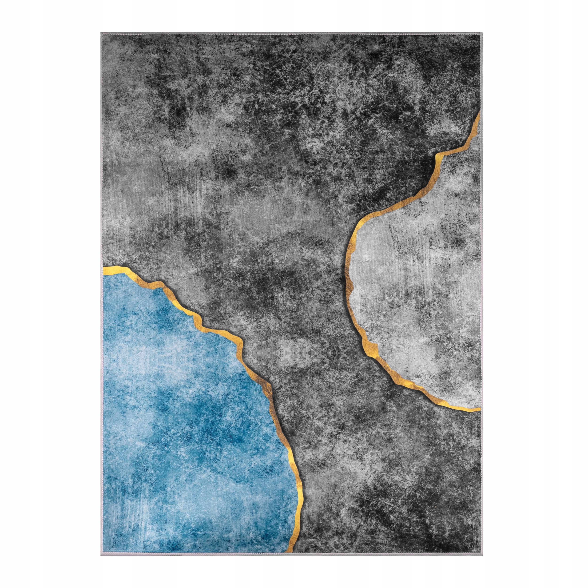 Koberec 160x220 CM Hnědý Modrý Zlatý Vintage Protiskluzový Módní Loft