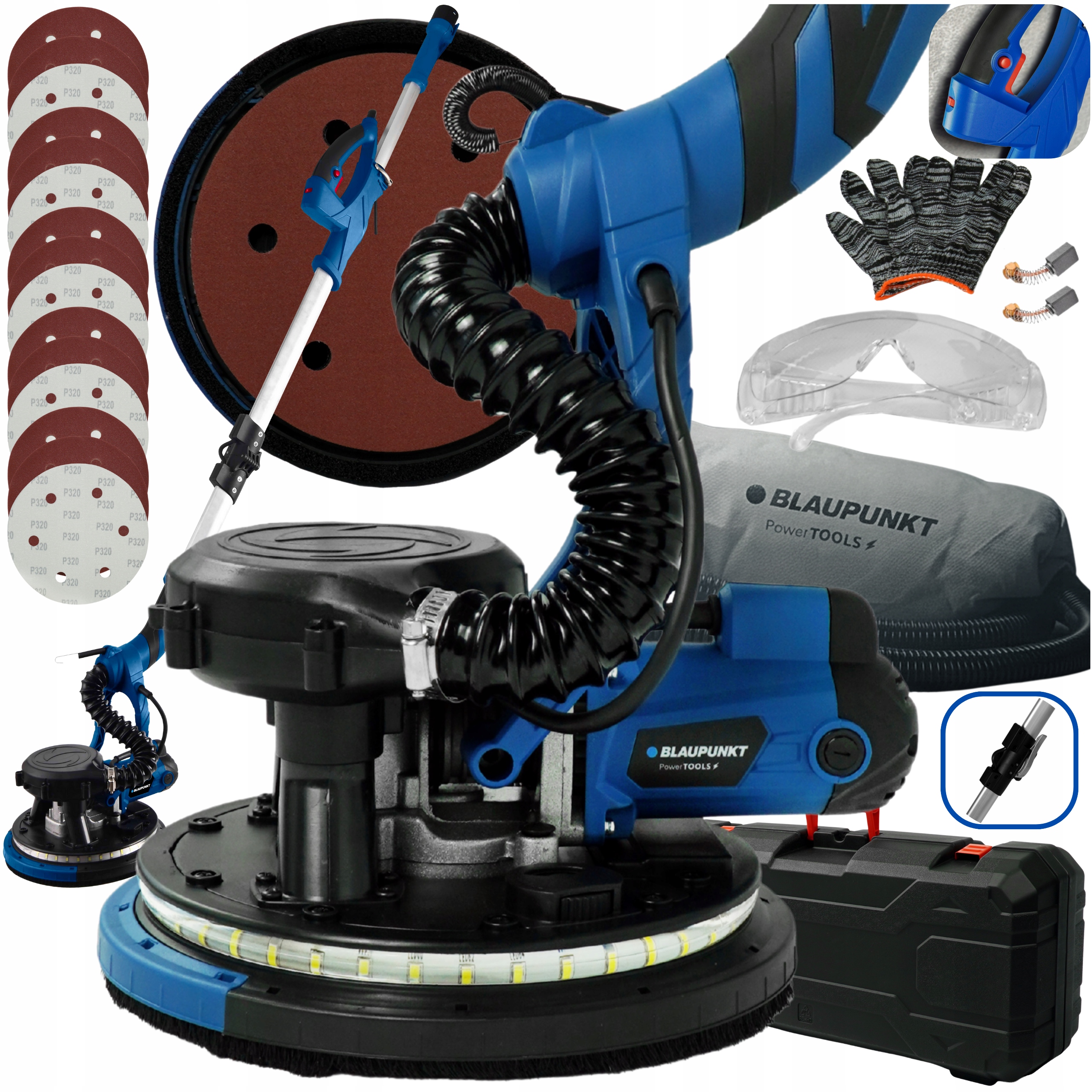 Szlifierka do gładzi gipsowej żyrafa Led 360 2000W walizka Blaupunkt DS7010