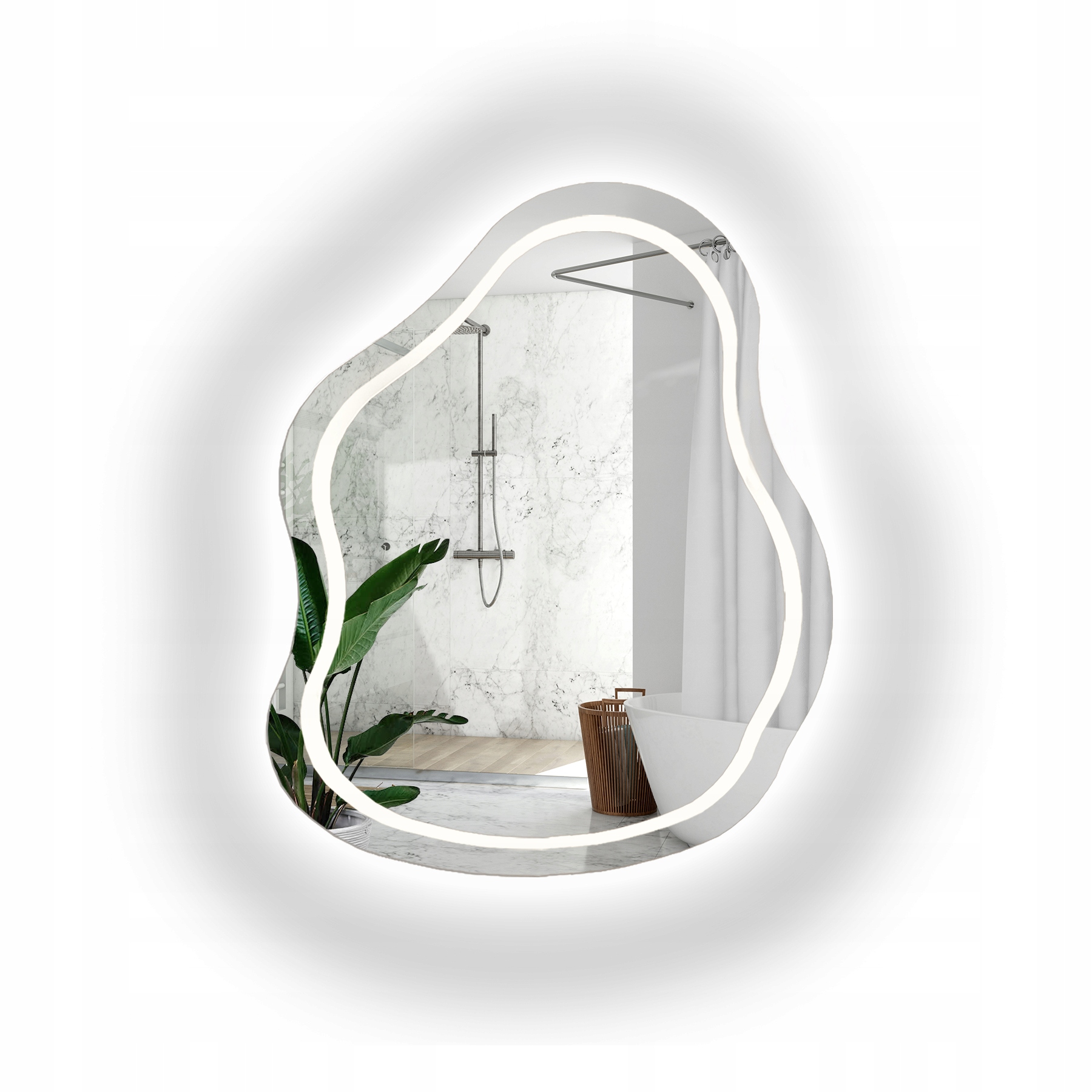 Zrcadlo Stone pískované s Led podsvícením II 130x168