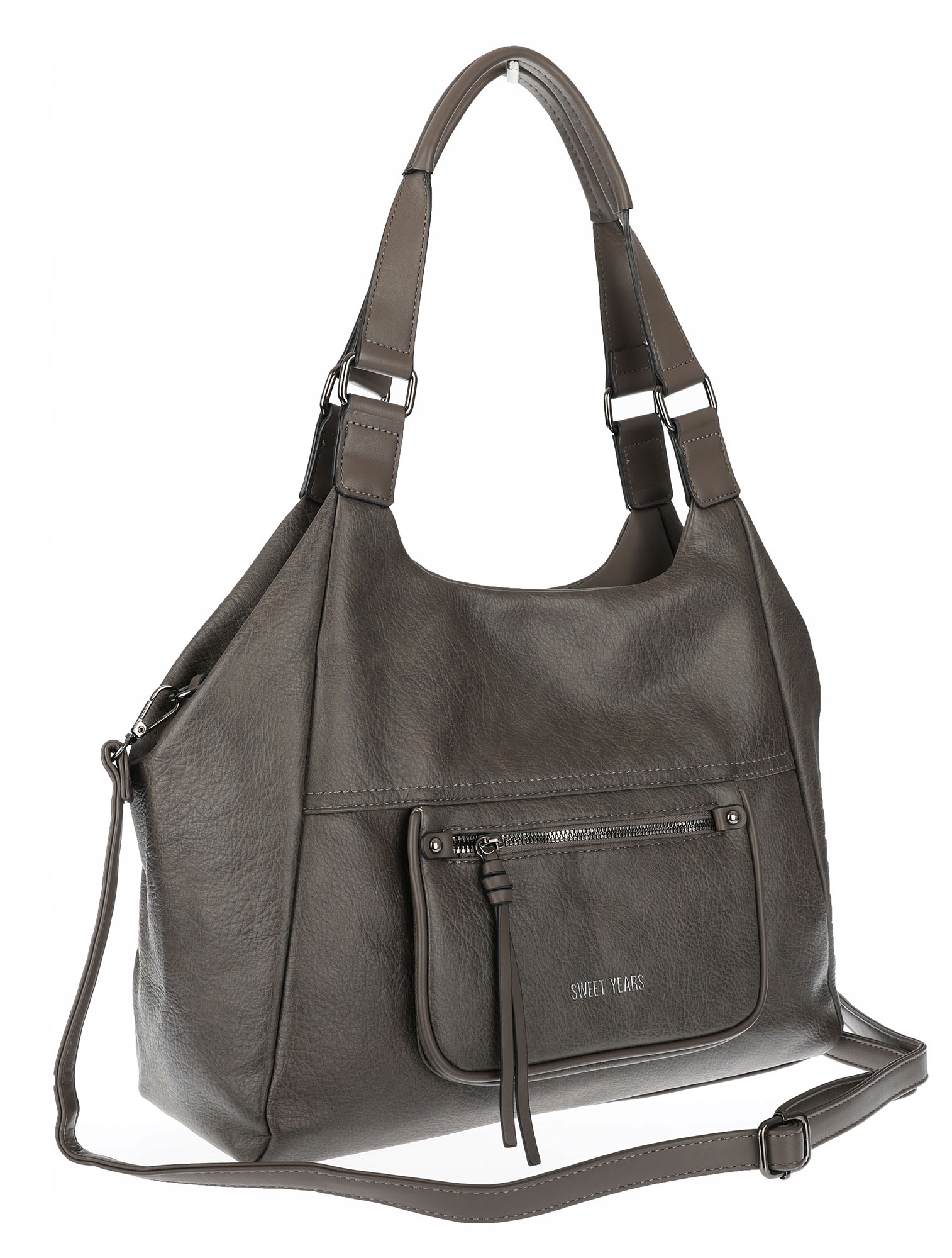 Torebka Damska Shopper worek modna lekka duża torba A4 na Ramię 6870 Szara