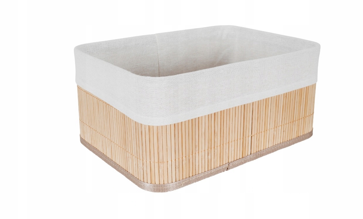 DUŻY KOSZYCZEK BAMBUSOWY ŁAZIENKOWY Z WYŚCIÓŁKĄ ORGANIZER NA KOSMETYKI