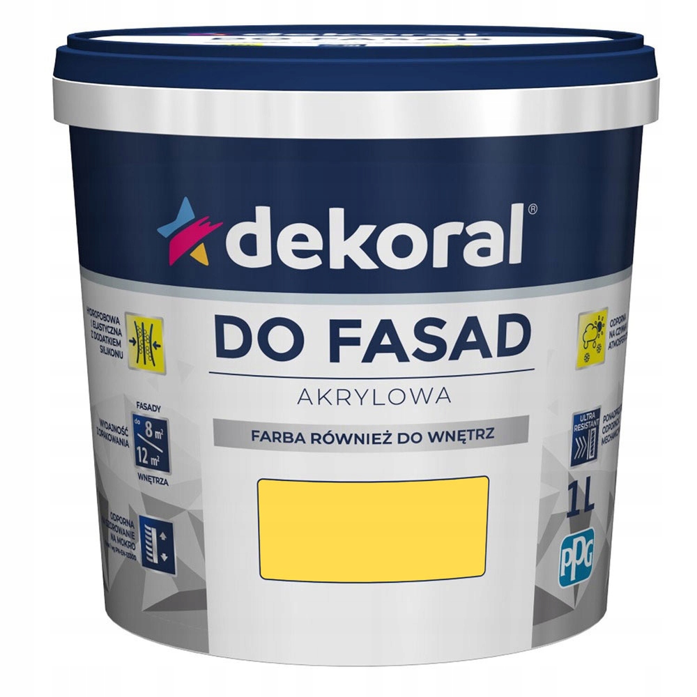 

Farba fasadowa Dekoral Polinit Żółty Ciepły 1L