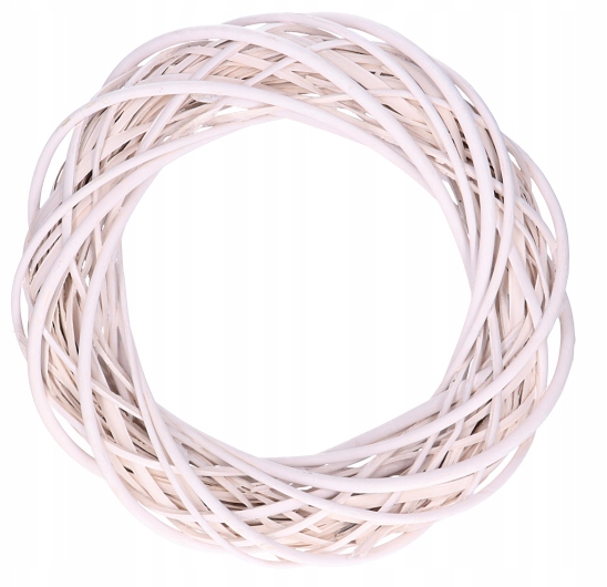 Wianek wiklinowy biały 35cm stroik wiklina