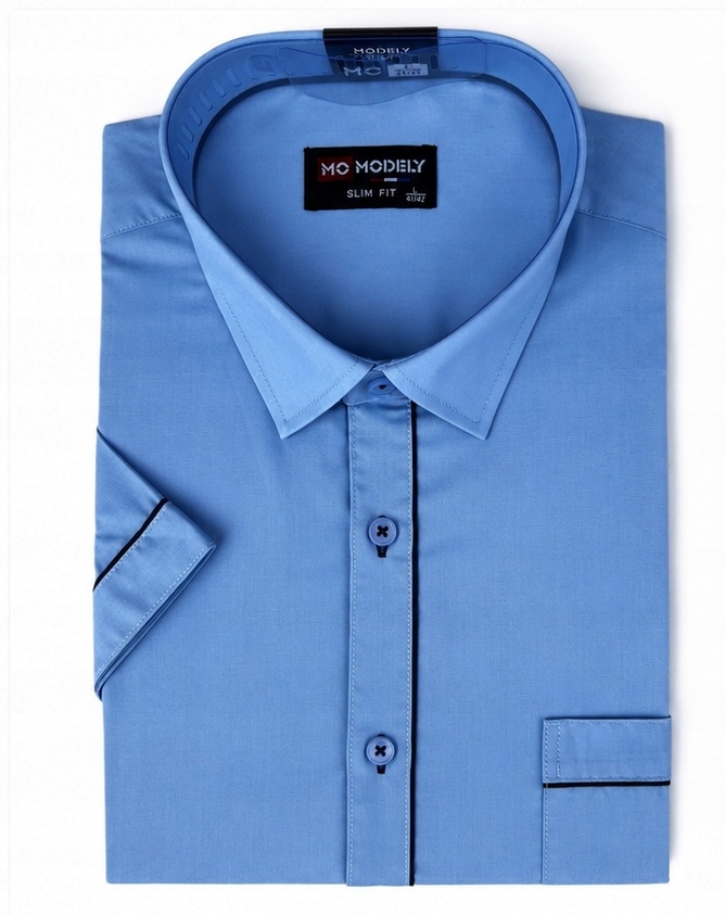 Pánská košile Modely Modrá s Námořnická Modrá. Doplňkem Slim XXL 44/45 Krátký Vel.