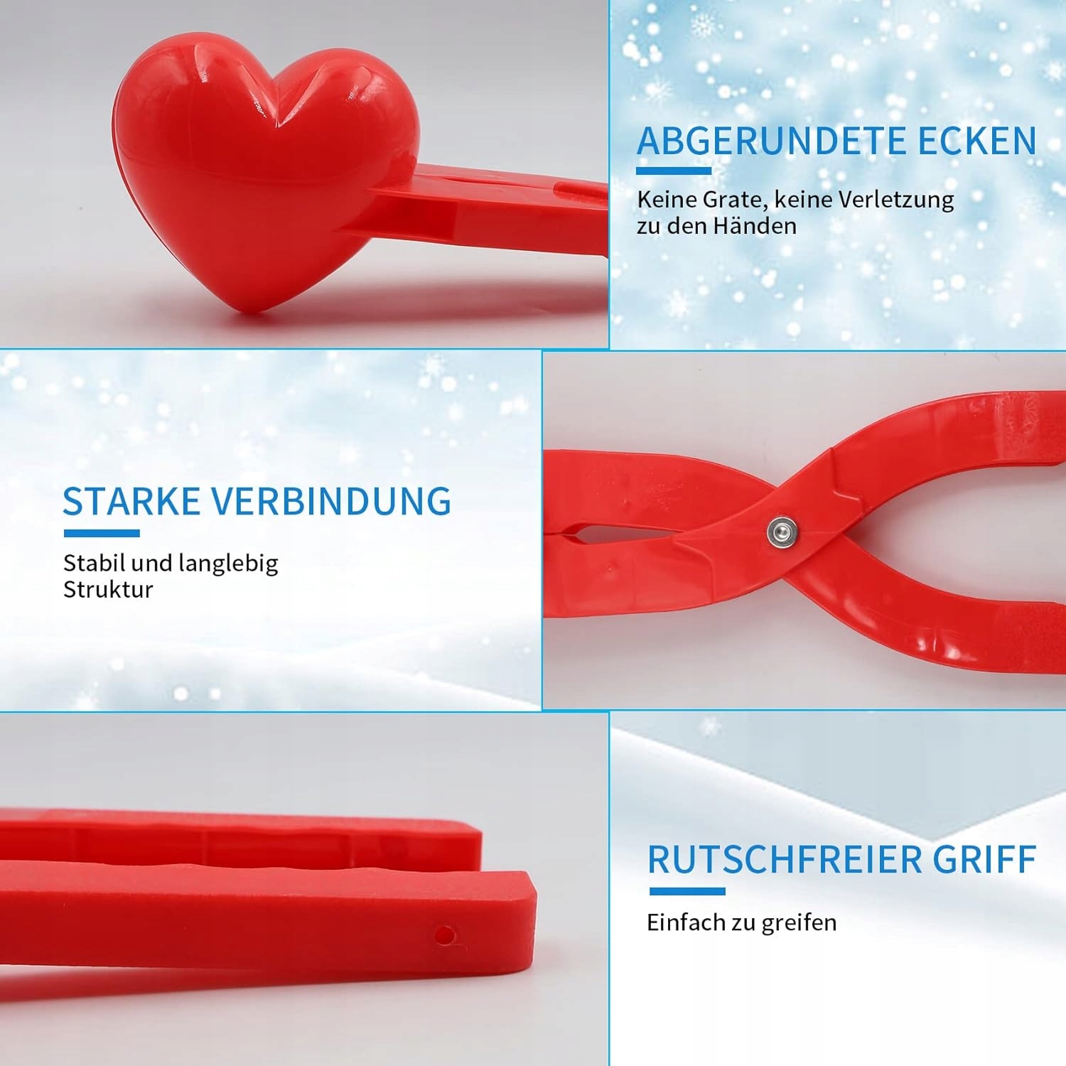 FOREMKI Z UCHWYTEM DO FORMOWANIA ŚNIEŻEK HIT 4 WZORY W ZESTAWIE Marka inna