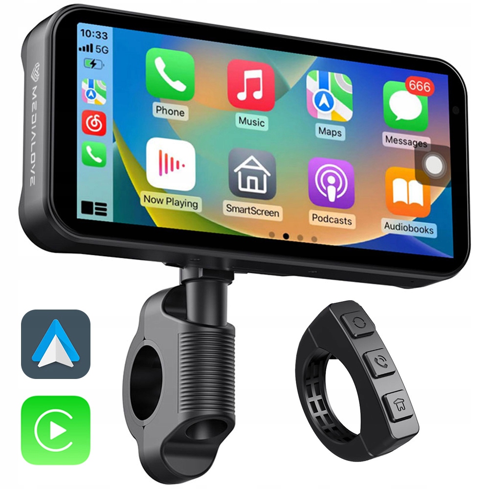 Ekran Multimedialny Nawigacja motocyklowa Carplay Android Auto IPX7 6,25''