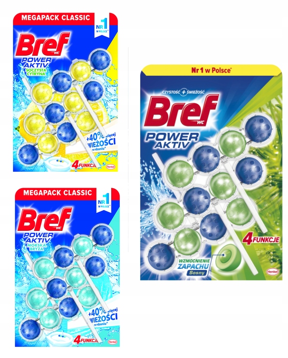 

Bref Power Activ Kulki Koszyk do Wc 3x50g 3-pak