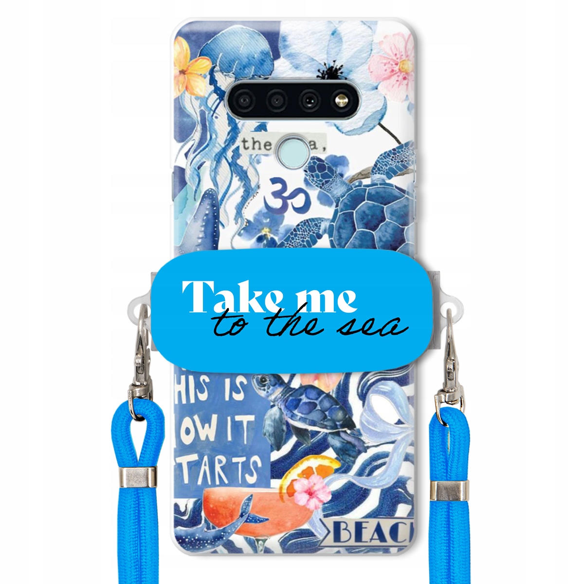 Puzdro pre Lg K71 Modrá Crossbody šnúra držiak Take Me To The Sea Top