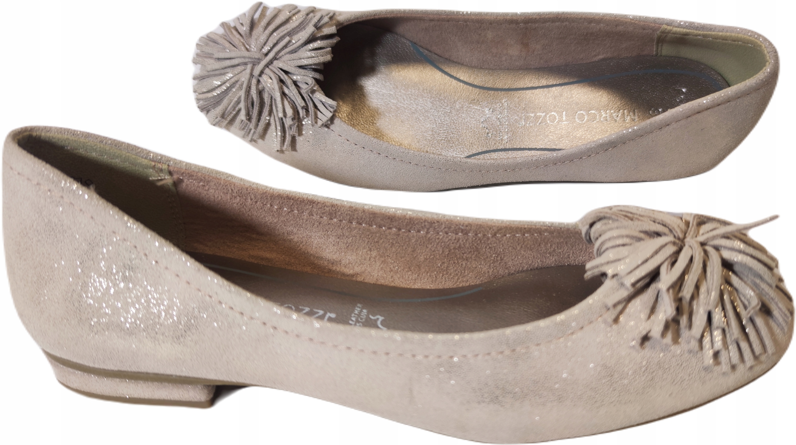 Baleríny z měkké kůže Marco Tozzi 22104 Růž r37