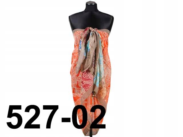 CHUSTA PLAŻOWA PRZEWIEWNE PAREO WZORY LATO 527-02