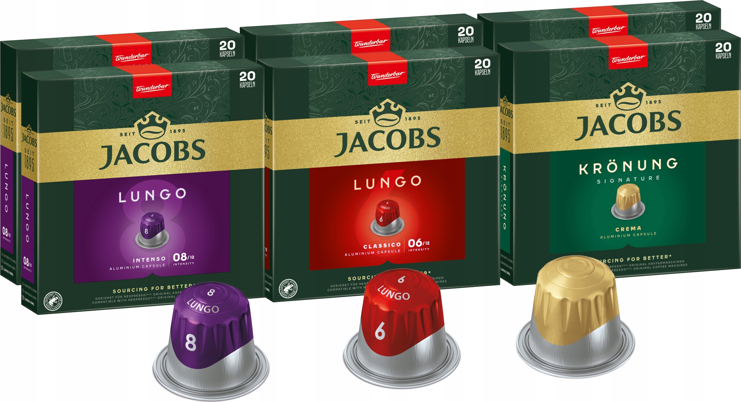 Levně Nespresso Káva Jacobs Intenso Classico Kronung Set 120 Kusů