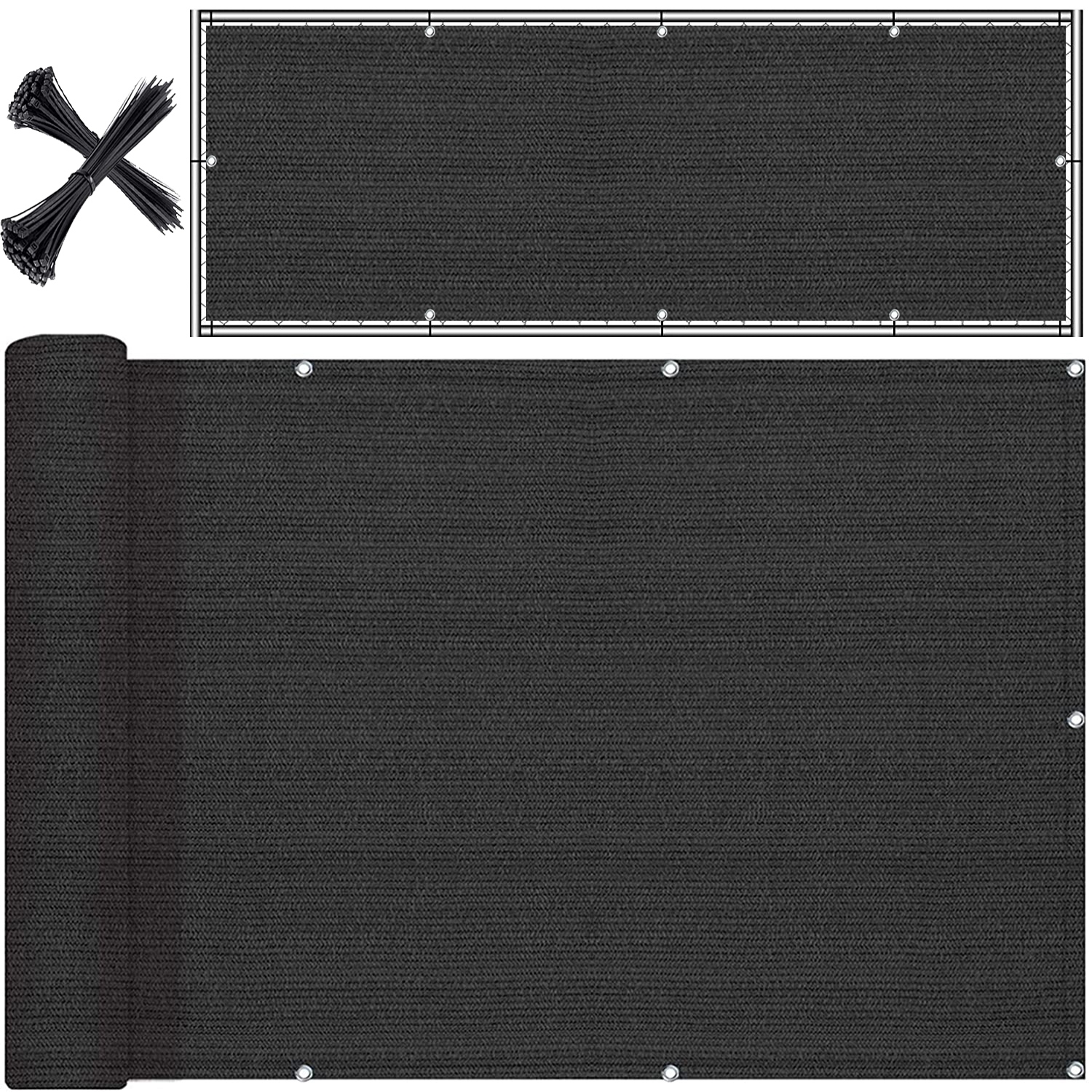 GRUBA OSŁONA BALKONOWA 97% MATA NA BALKON TARAS Z OKUCIAMI 0,9x5 GRAFITOWA