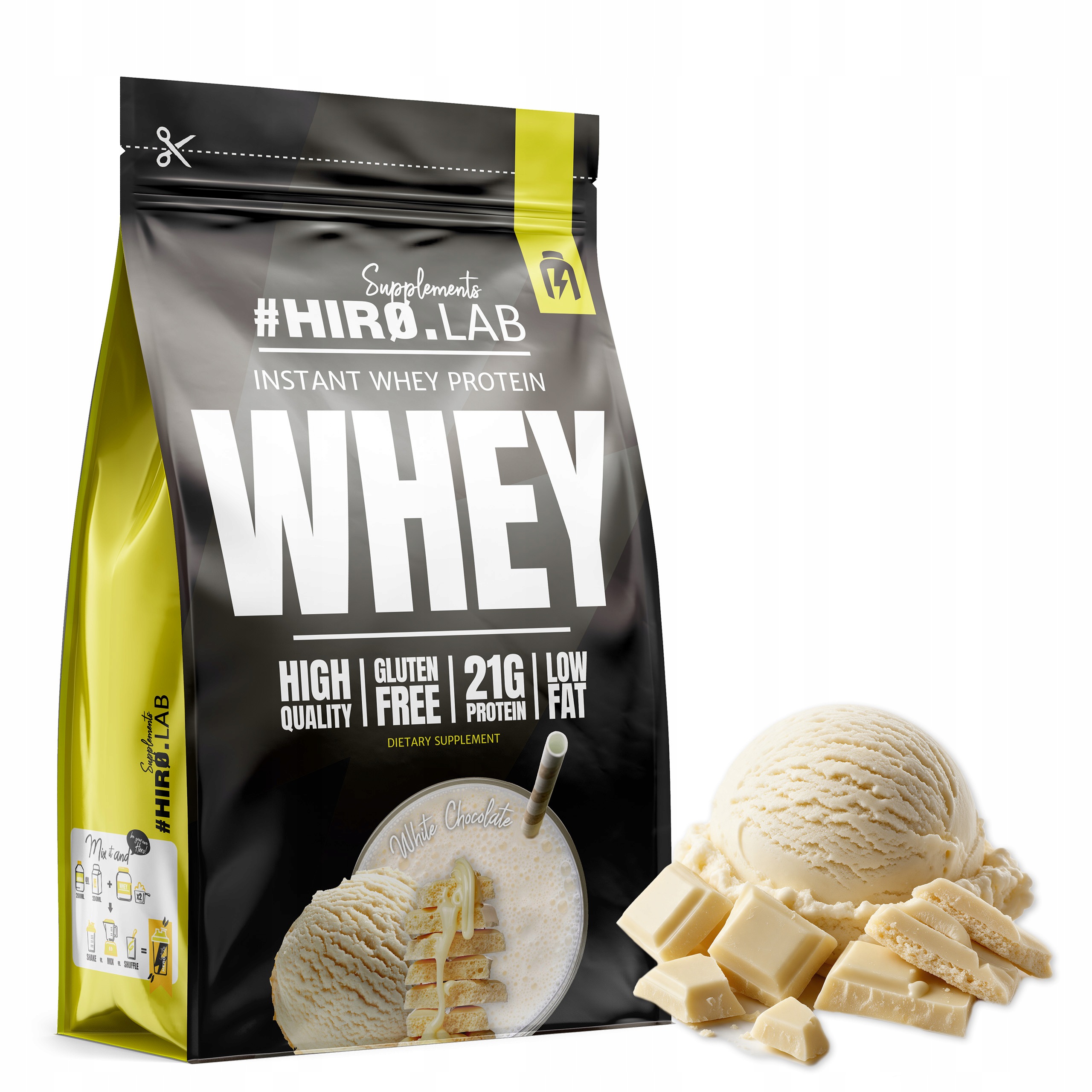 Protein Wpc Instant Whey Protein 700 50 g syrovátkový Bílá Čokoláda Hiro