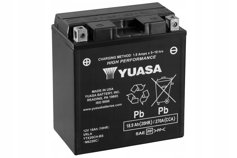 Акумулятор moto Yuasa YTX20CH-BS 18.9 Ah 270A