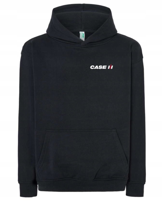 Mikina černá s kapucí klokanka logo Case výšivka velikost 3XL