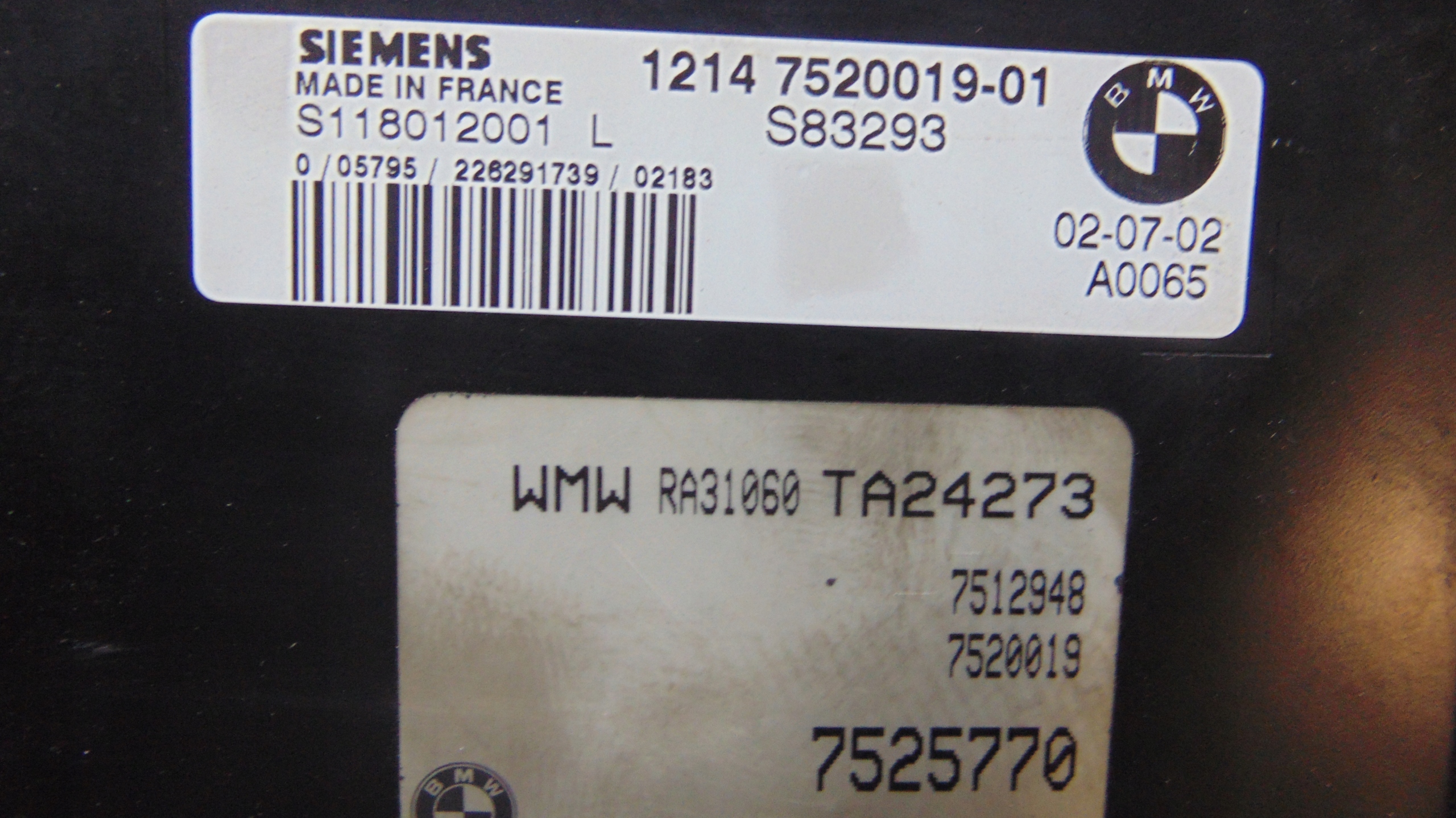 computer control unit of the engine 1.6 16V MINI COOPER R50 01-06 ROK