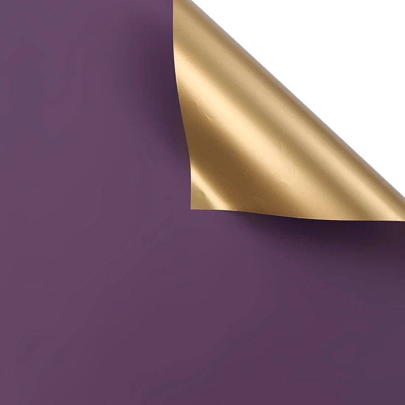 Folia florystyczna Papier do pakowania 58x58cm Fioletowa i Złota 20 arkuszy
