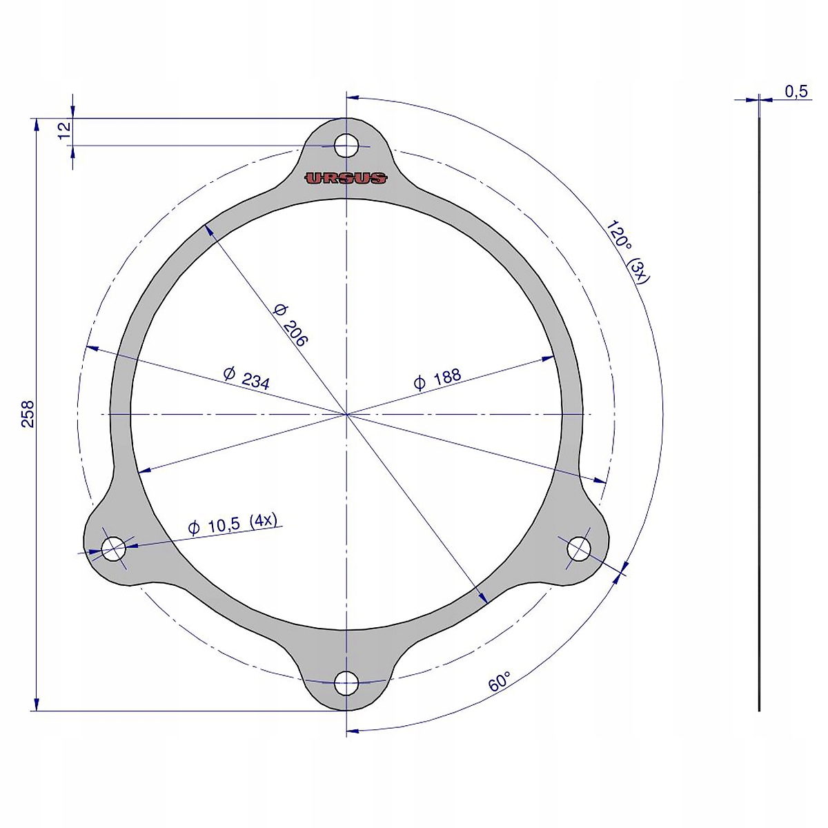Uszczelka pokrywy mechanizmu blokady 0,5mm C-360 Numer katalogowy części 50525190