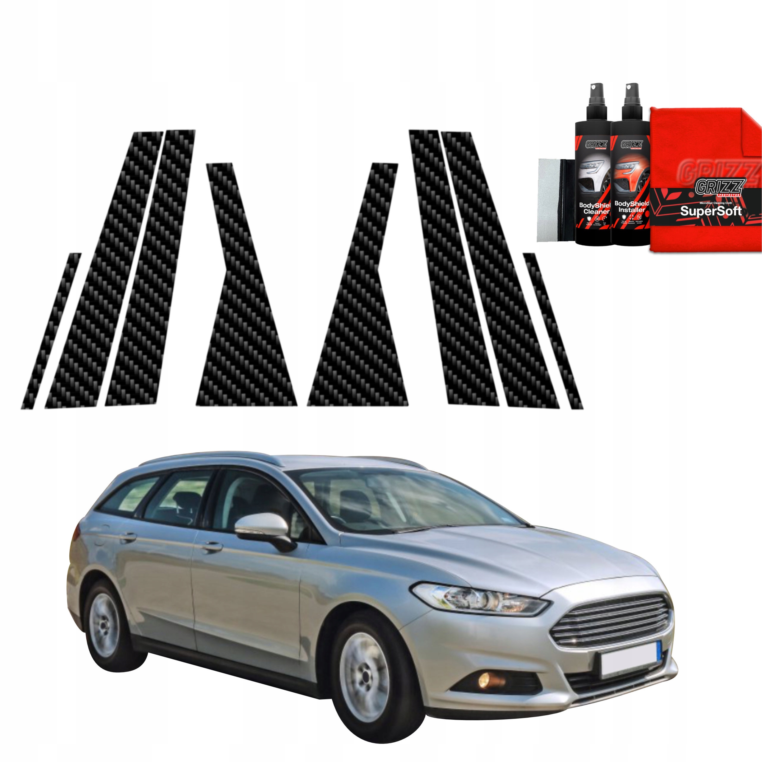 8v1 Fólie na sloupky pro Ford Mondeo Mk5 Kombi (2014-2019)