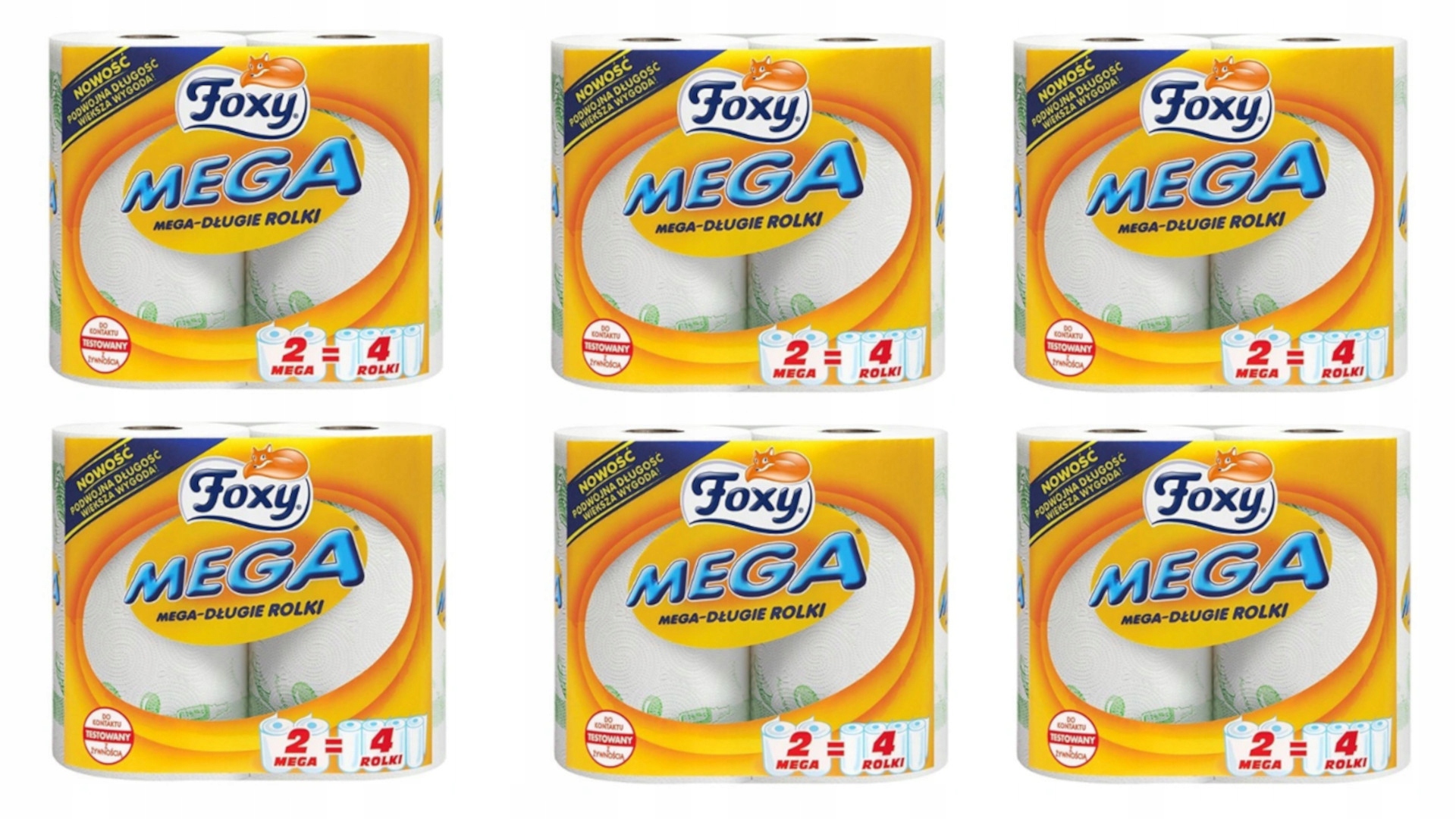 

6 X Ręcznik Papierowy Foxy 2SZT Długie Rolki