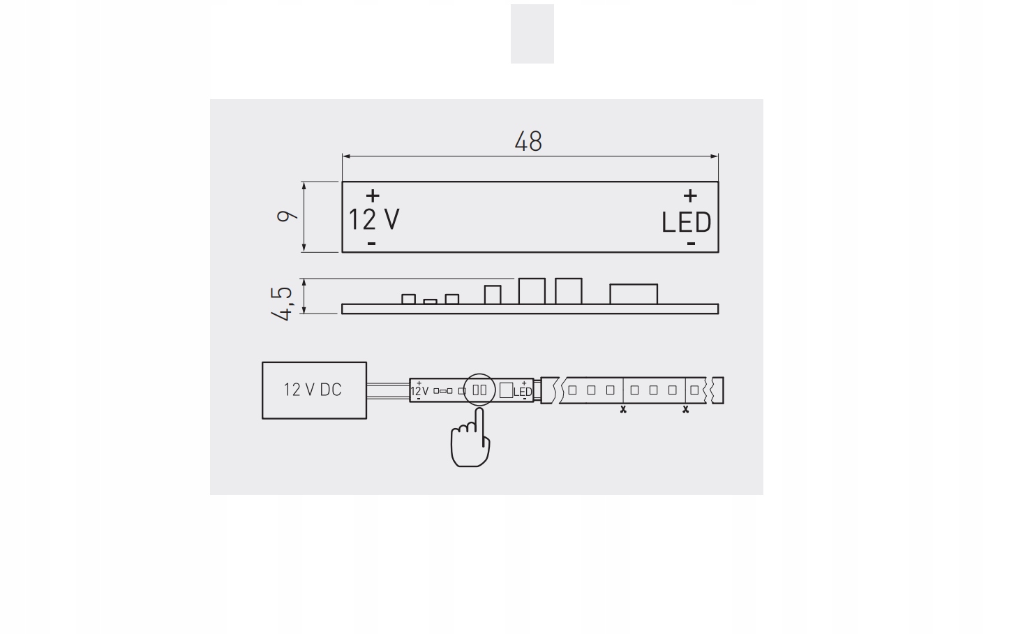 WŁĄCZNIK BEZDOTYKOWY GTV WPUSZCZANY W PROFIL TAŚMA LED AE-WLPR-60P2 EAN (GTIN) 5902801022005