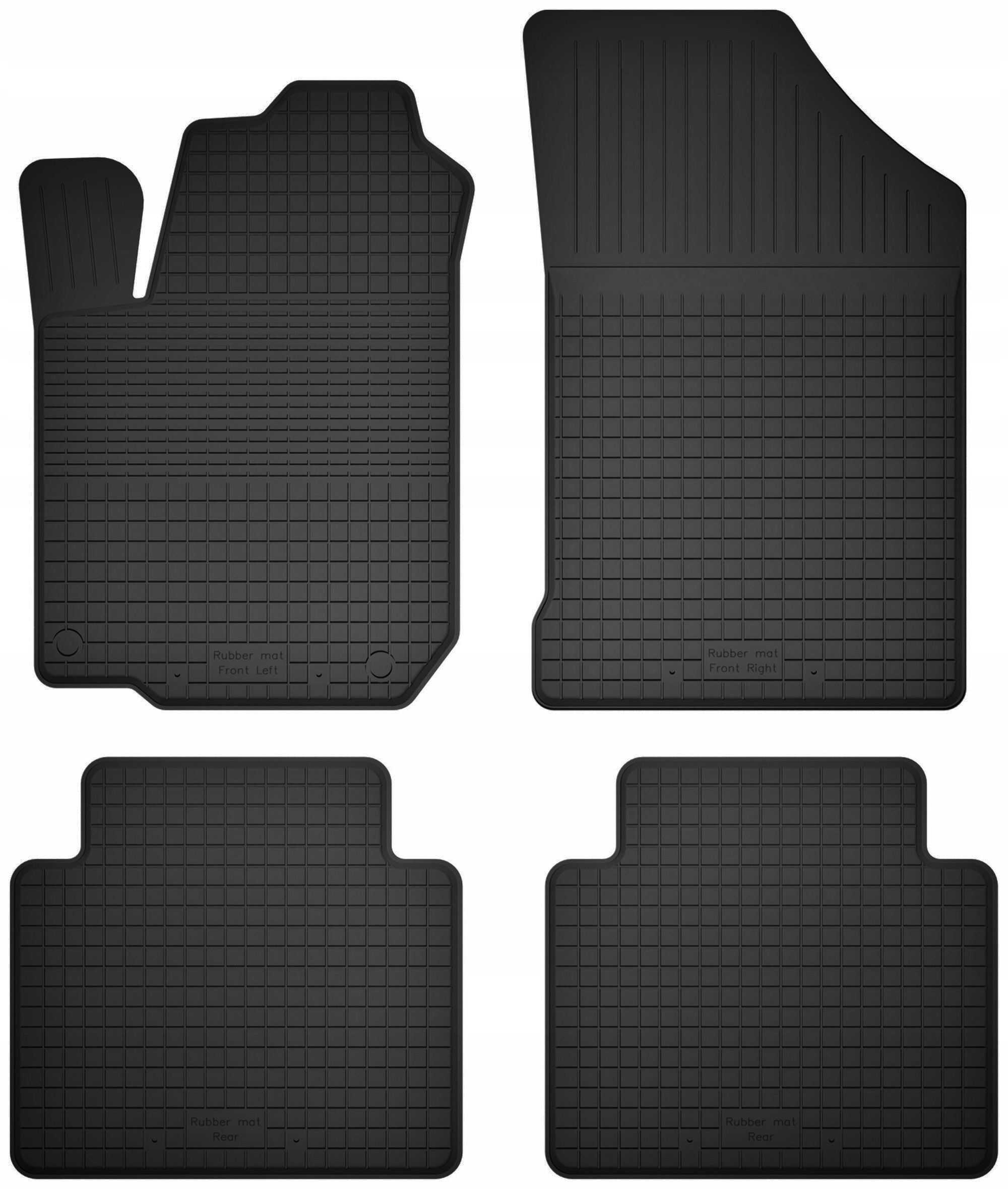 Dywaniki Samochodowe Gumowe Czarne Korytkowe rant 2CM Komplet