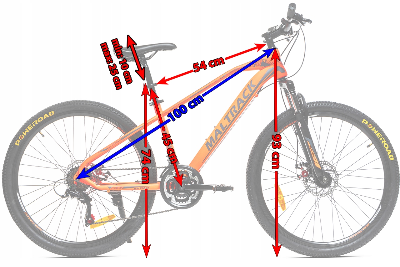 ROWER GÓRSKI MTB SHIMANO 26" 2x HAMULCE TARCZOWE RAMA 18" ODBLASKI ŚWIATŁA Rodzaj rower MTB (górski) 26 cali