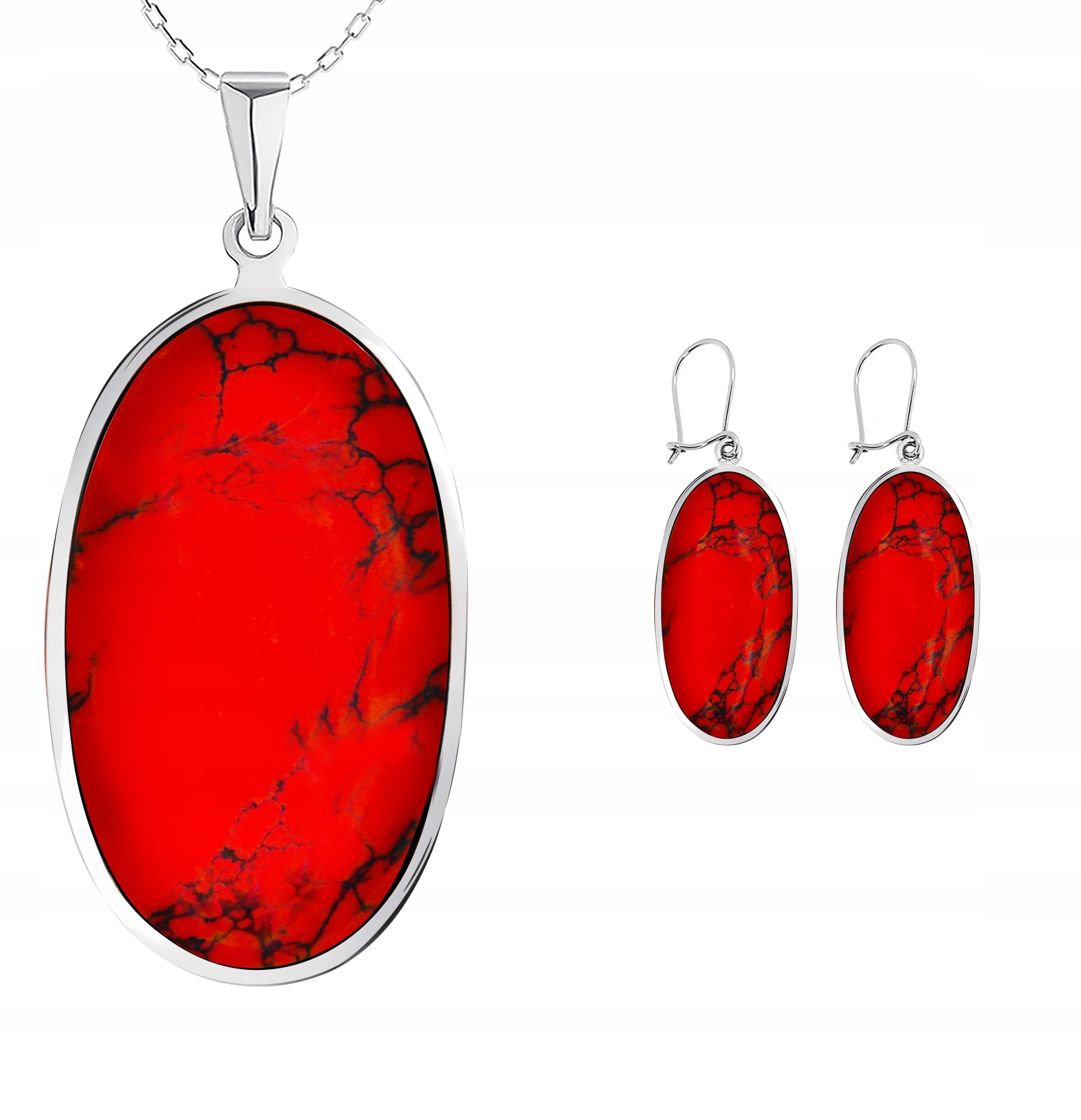 

Komplet Biżuterii Z Koralami- Wisiorek KOLCZYKI925