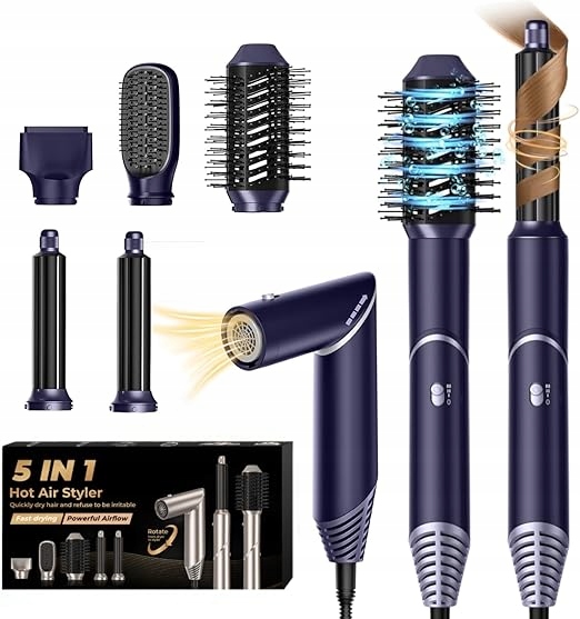 5v1 Skládací sušička-kulma 1000W Hot Air Styler multifunkční sada