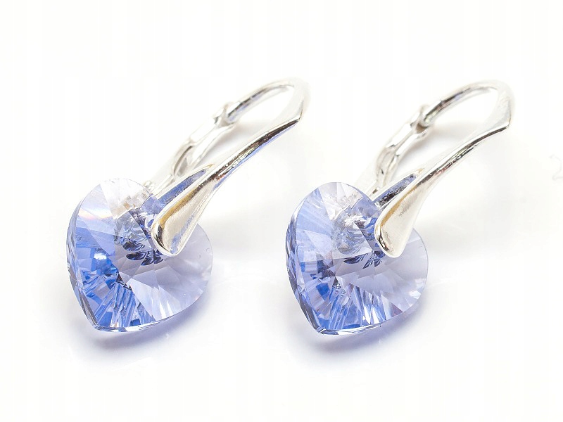 

Srebrne Kolczyki 925 z kr. Swarovski Serca 10 Prla