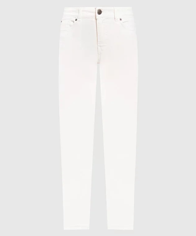Twinset Białe Obcisłe Jeansy