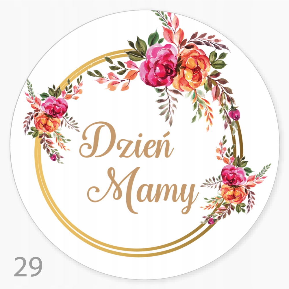

Etykieta, naklejka Dzień Matki FI55 Duża 48 szt