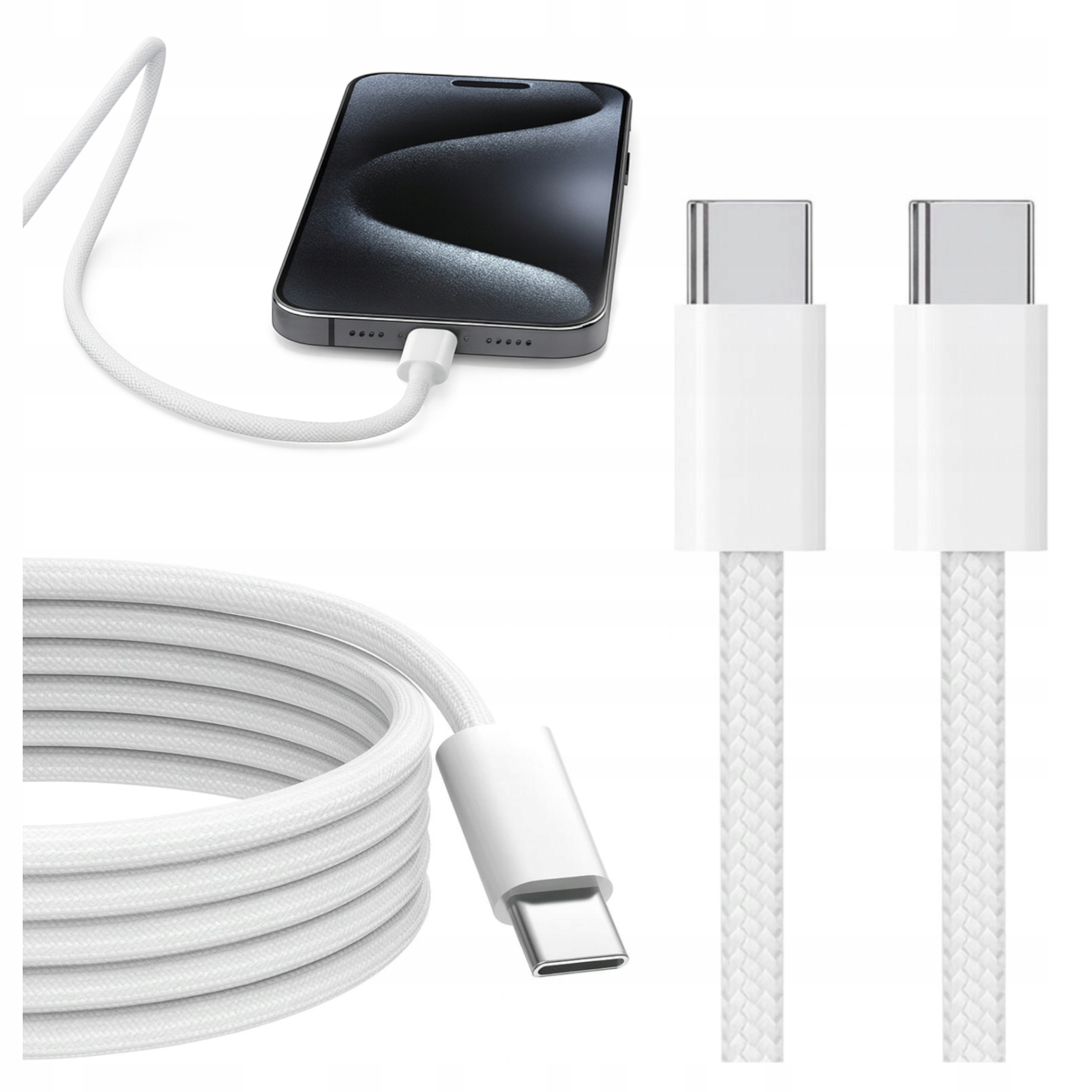 Kabel GSM Hurt USB typ C - USB typ C 2 m biały