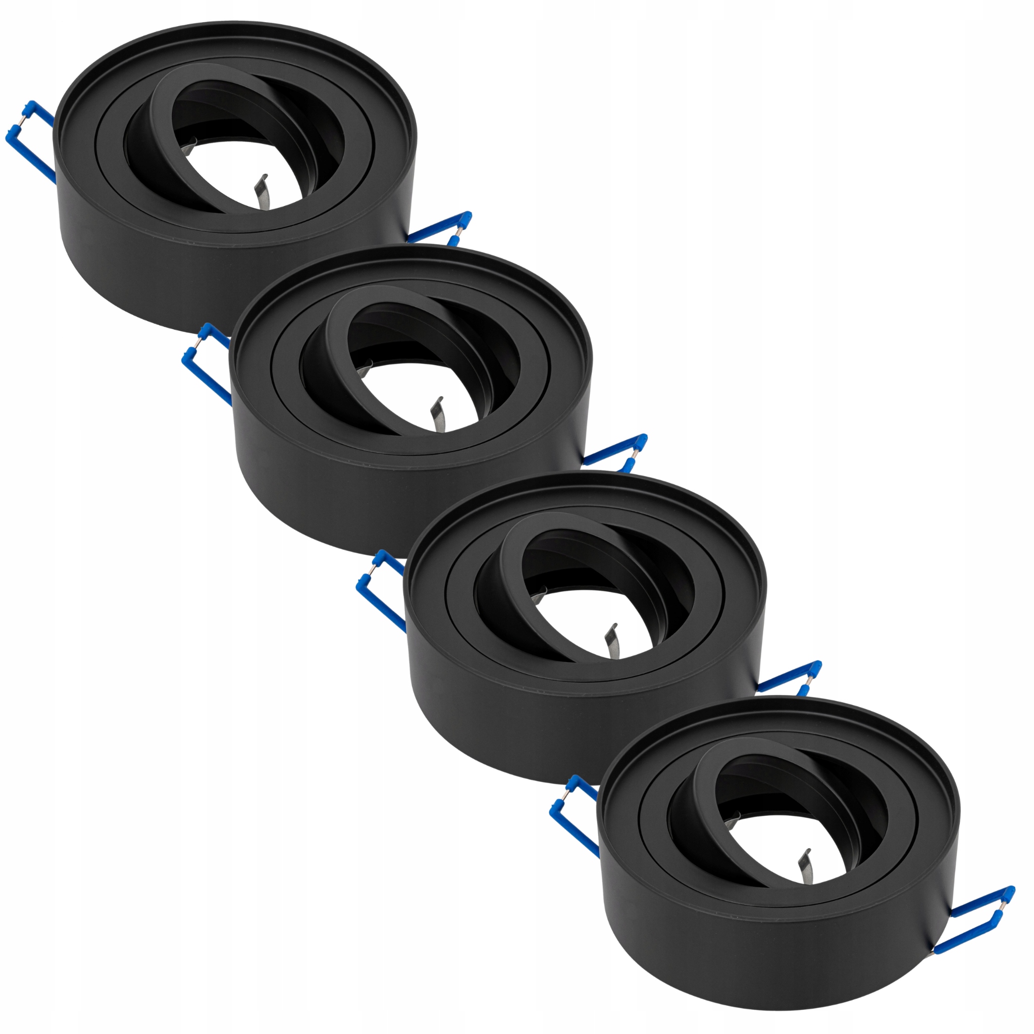 Halogenové svítidlo GU10 Podomítkové Led Oczko pohyblivé Černé zapuštěné x4 š