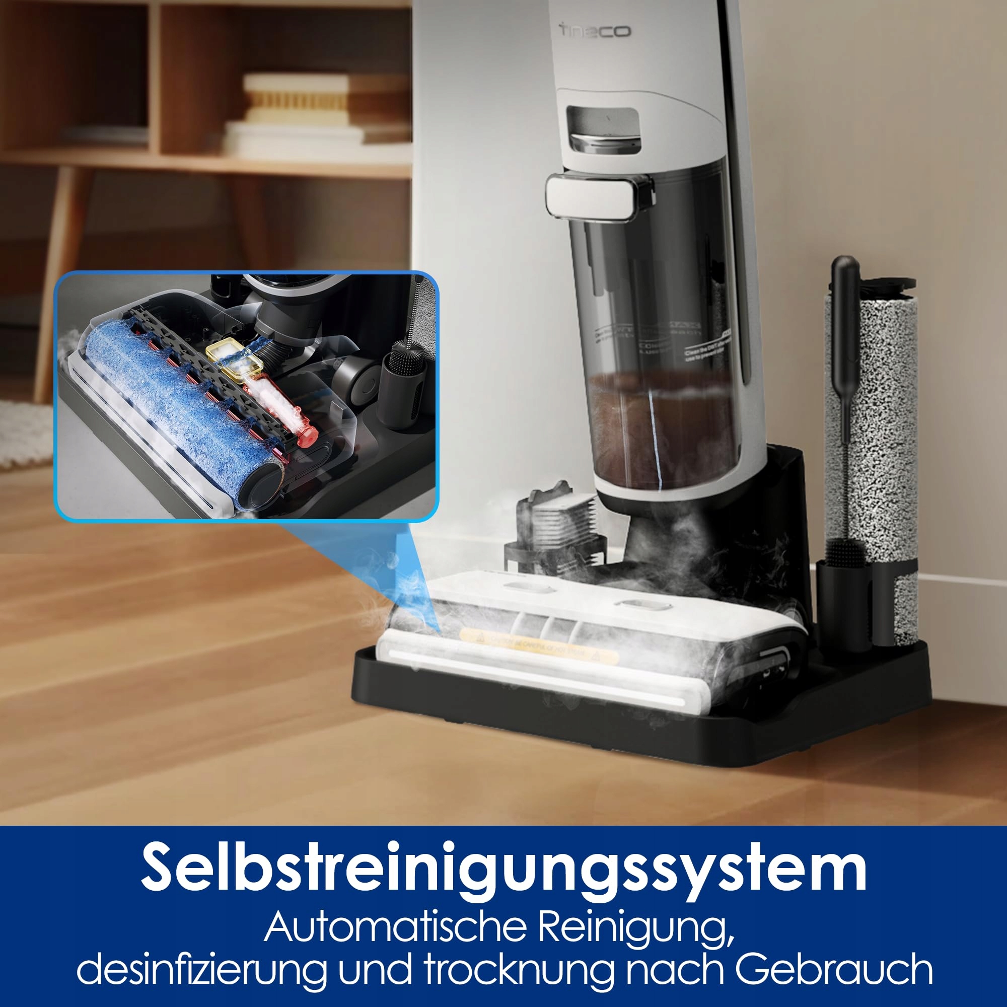 TINECO Floor ONE S7 Bezprzewodowy Samoczyszczący Mop Parowy — miniatura 8