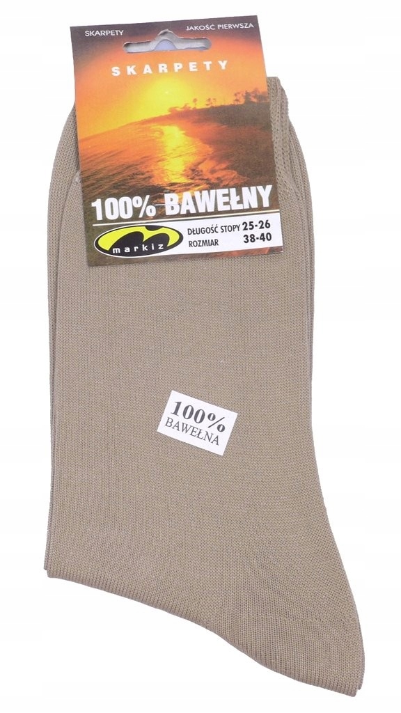 

Skarpety Męskie 100% Bawełna Markiz beżowy 44/46