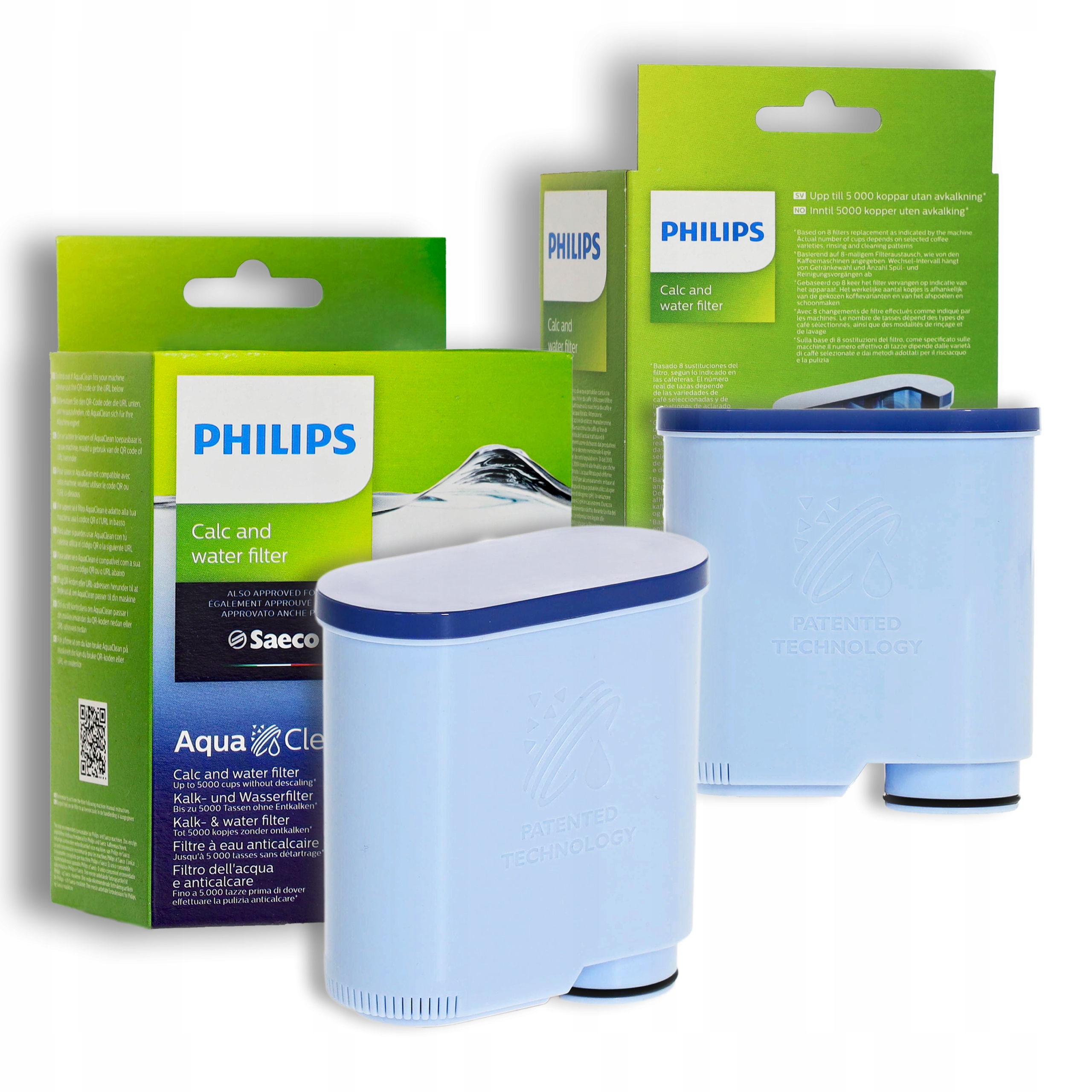

2x Filtr wody Aqua Clean do ekspresu Philips Saeco
